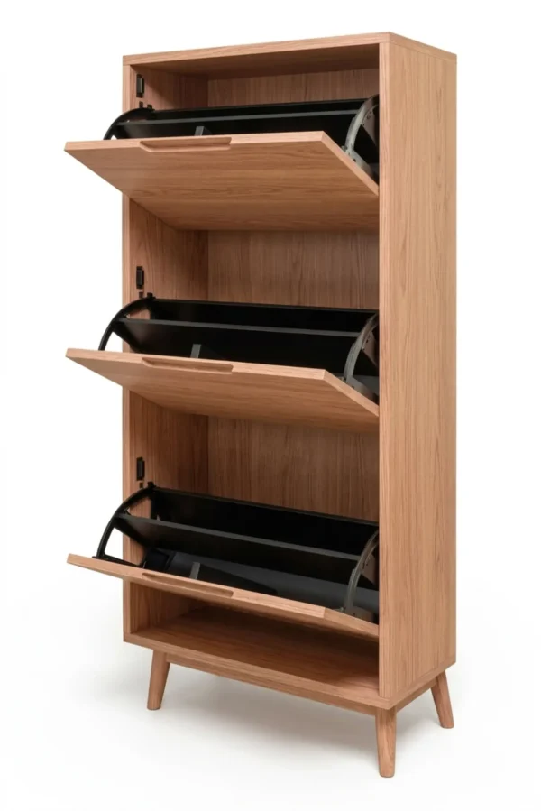 Zapatero En Madera 100% Maciza Natural: Cedro, Roble O Nogal