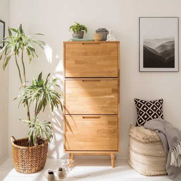 Zapatero En Madera 100% Maciza Natural: Cedro, Roble O Nogal