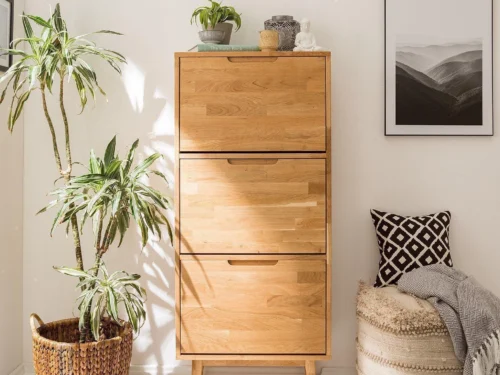 Zapatero En Madera 100% Maciza Natural: Cedro, Roble O Nogal