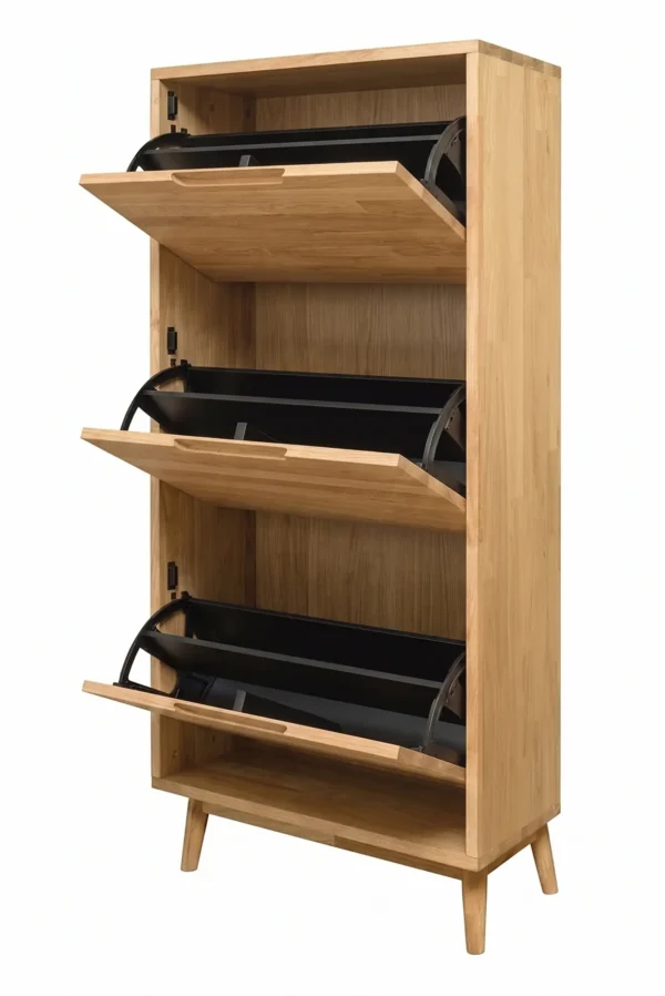 Zapatero En Madera 100% Maciza Natural: Cedro, Roble O Nogal