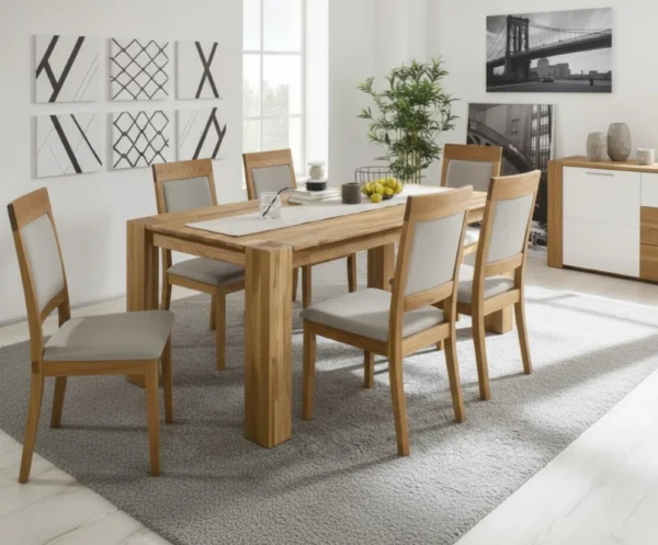 Mesa De Comedor 8 Puestos Madera 100% Solida Ref Maciza26