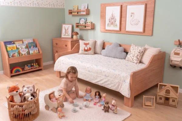 Sofá Cama Extensible Inteligente en Madera, Sencilla a Doble