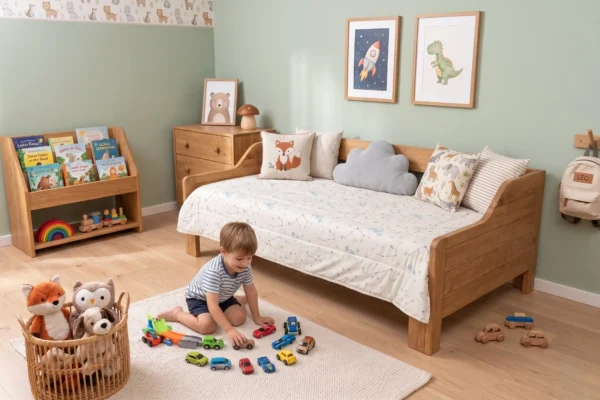 Sofá Cama Extensible Inteligente en Madera, Sencilla a Doble