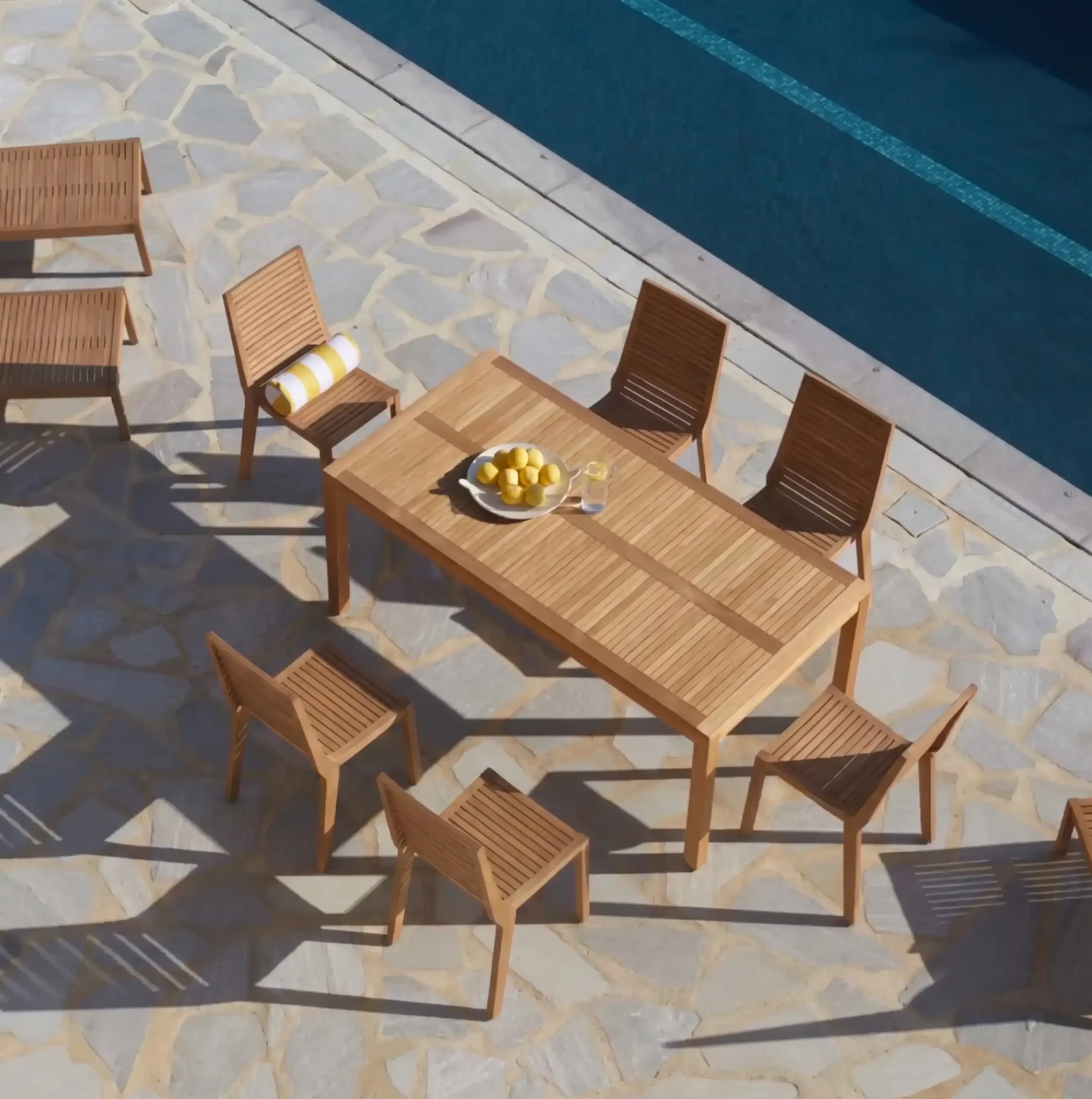 Comedor, Exterior, Teca, Madera, Maciza, Muebles Coffee