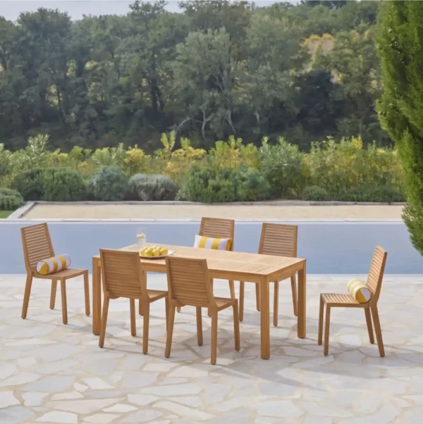 GardenX6_Roble3 Comedor, Exterior, Teca, Madera, Maciza, Muebles Coffee