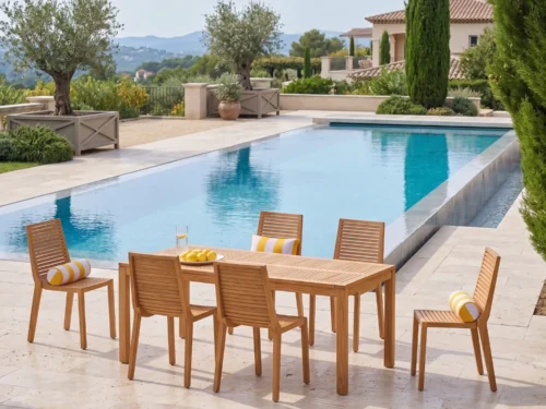 Comedor, Exterior, Teca, Madera, Maciza, Muebles Coffee