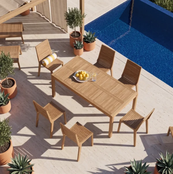 GardenX6_tECA3 Comedor, Exterior, Teca, Madera, Maciza, Muebles Coffee