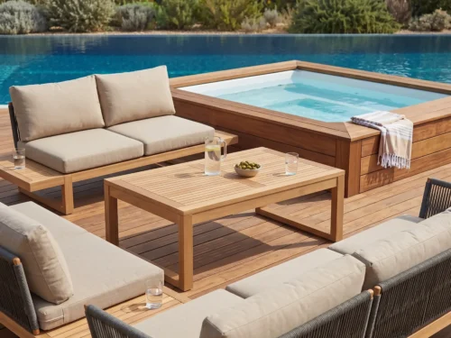 Mesa, Centro, Teca, Madera, Maciza, Muebles Coffee