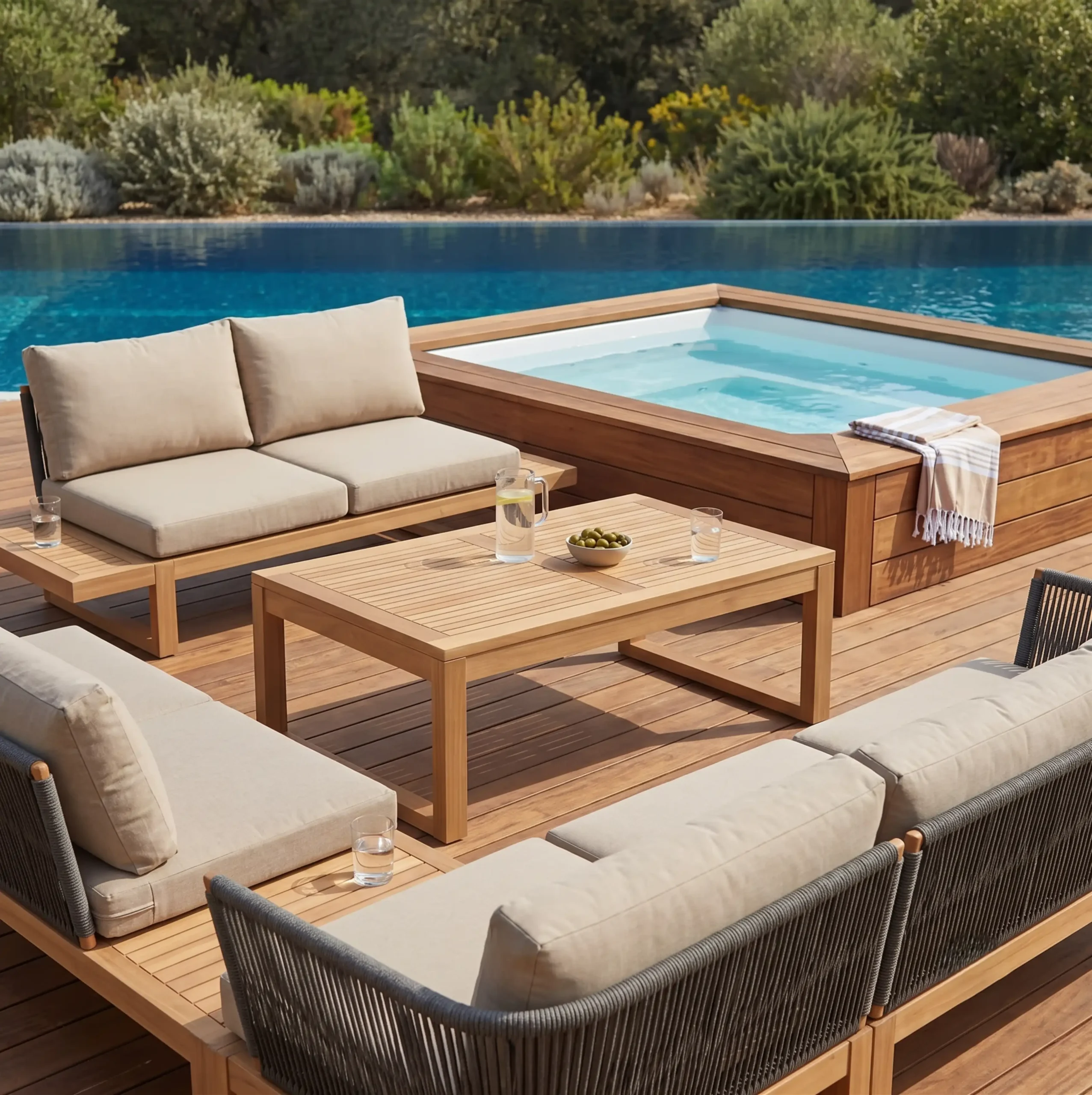 Mesa, Centro, Teca, Madera, Maciza, Muebles Coffee