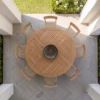 Mesa, Comedor, Exterior, Teca, Madera, Maciza, Muebles Coffee