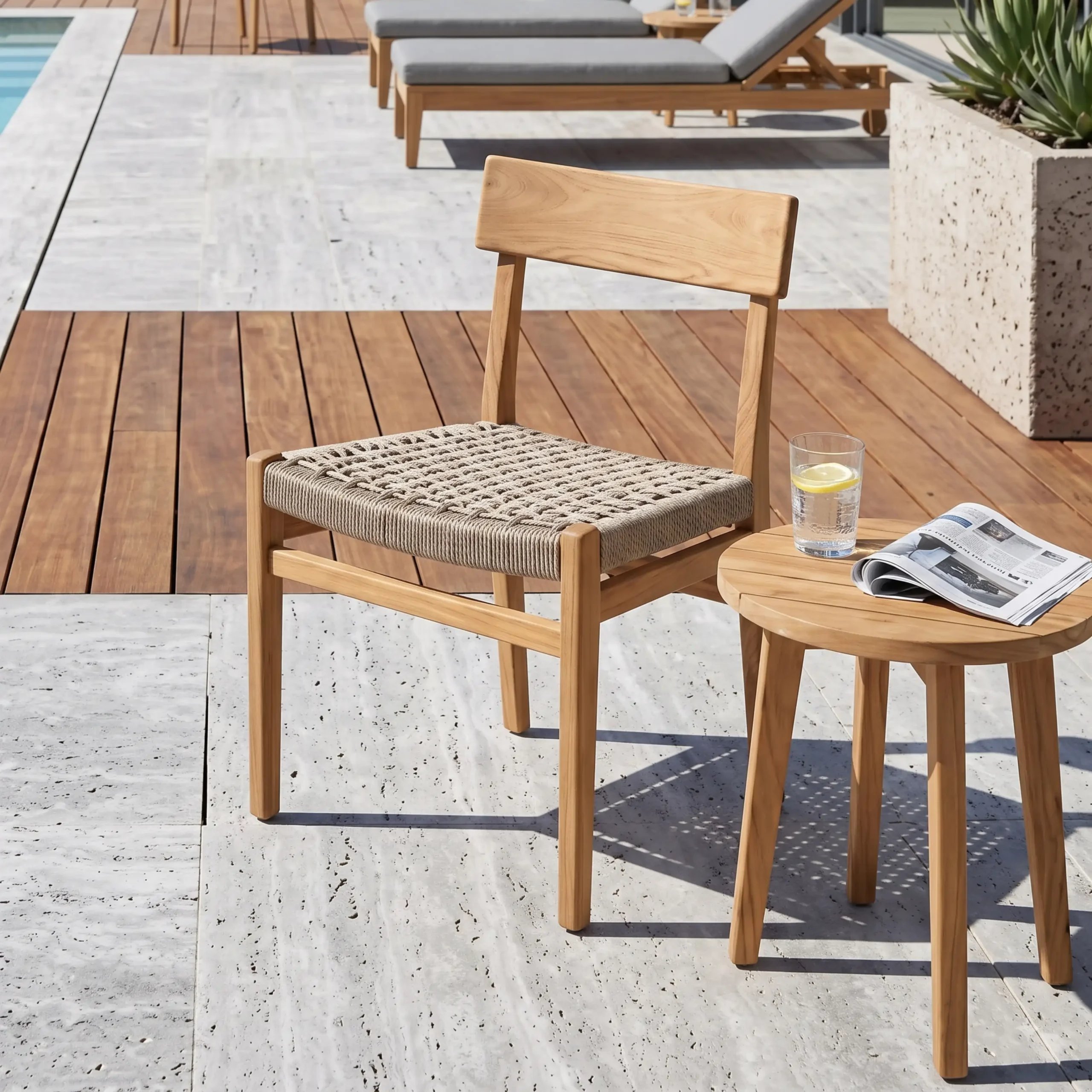Silla, Exterior, Teca, Cordon Nautico, Muebles Coffee